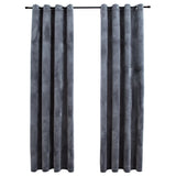 ZNTS Blackout Curtains with Rings 2 pcs Velvet Anthracite 140x175 cm 134496