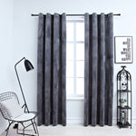 ZNTS Blackout Curtains with Rings 2 pcs Velvet Anthracite 140x175 cm 134496