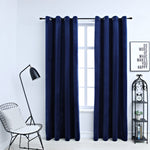 ZNTS Blackout Curtains with Rings 2 pcs Velvet Dark Blue 140x225 cm 134529