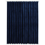 ZNTS Blackout Curtain with Hooks Velvet Dark Blue 290x245 cm 134535