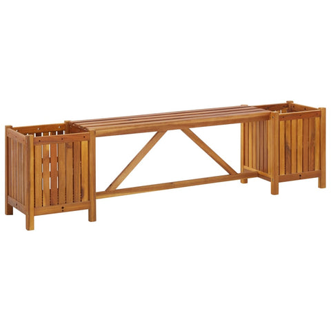 ZNTS Garden Bench with 2 Planters 150x30x40 cm Solid Acacia Wood 46344