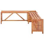 ZNTS Garden Corner Bench with Planter 117x117x40cm Solid Acacia Wood 46345