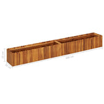 ZNTS Garden Raised Bed 200x30x25 cm Solid Acacia Wood 45920
