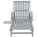 ZNTS Garden Sun Lounger Grey Solid Acacia Wood 45939