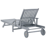 ZNTS Garden Sun Lounger Grey Solid Acacia Wood 45939