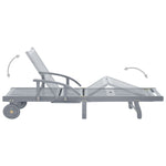 ZNTS Garden Sun Lounger Grey Solid Acacia Wood 45939