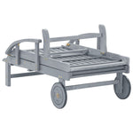 ZNTS Garden Sun Lounger Grey Solid Acacia Wood 45939