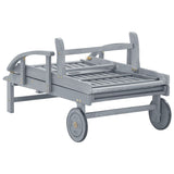 ZNTS Garden Sun Lounger Grey Solid Acacia Wood 45939