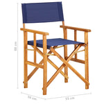 ZNTS Director's Chair Solid Acacia Wood Blue 45952