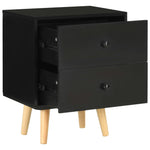 ZNTS Bedside Cabinets 2 pcs Black 40x30x50 cm Solid Pinewood 285225