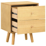 ZNTS Bedside Cabinets 2 pcs 40x30x50 cm Solid Pinewood 285226