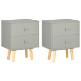 ZNTS Bedside Cabinets 2 pcs Grey 40x30x50 cm Solid Pinewood 285227