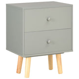 ZNTS Bedside Cabinets 2 pcs Grey 40x30x50 cm Solid Pinewood 285227