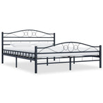 ZNTS Bed Frame without Mattress with Headboard Black 160x200 cm Steel 285289