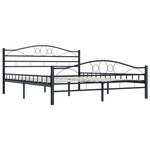 ZNTS Bed Frame without Mattress with Headboard Black 160x200 cm Steel 285289