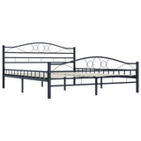 ZNTS Bed Frame without Mattress with Headboard Black 160x200 cm Steel 285289