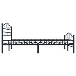ZNTS Bed Frame without Mattress with Headboard Black 160x200 cm Steel 285289