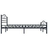 ZNTS Bed Frame without Mattress with Headboard Black 160x200 cm Steel 285289