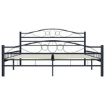 ZNTS Bed Frame without Mattress with Headboard Black 160x200 cm Steel 285289