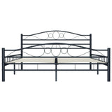 ZNTS Bed Frame without Mattress with Headboard Black 160x200 cm Steel 285289