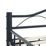 ZNTS Bed Frame without Mattress with Headboard Black 160x200 cm Steel 285289