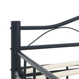 ZNTS Bed Frame without Mattress with Headboard Black 160x200 cm Steel 285289
