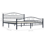 ZNTS Bed Frame without Mattress with Headboard Black 160x200 cm Steel 285289
