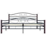 ZNTS Bed Frame without Mattress Black Metal 200x200 cm 285296