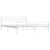 ZNTS Bed Frame White Metal 160x200 cm 285299