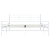 ZNTS Bed Frame White Metal 160x200 cm 285299