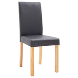 ZNTS Dining Chairs 6 pcs Grey Faux Leather 278579