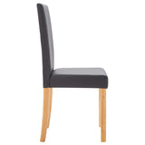 ZNTS Dining Chairs 6 pcs Grey Faux Leather 278579