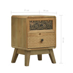 ZNTS Bedside Cabinet Brown 37x30x51 cm Wood 285764