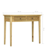 ZNTS Console Table with 2 Drawers Carving Brown 96x40x78 cm Wood 285769