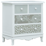 ZNTS Sideboard with 4 Drawers White and Grey 65.5x35x68 cm MDF 285770