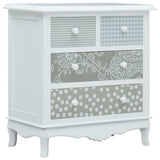 ZNTS Sideboard with 4 Drawers White and Grey 65.5x35x68 cm MDF 285770