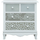 ZNTS Sideboard with 4 Drawers White and Grey 65.5x35x68 cm MDF 285770