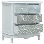 ZNTS Sideboard with 4 Drawers White and Grey 65.5x35x68 cm MDF 285770
