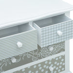 ZNTS Sideboard with 4 Drawers White and Grey 65.5x35x68 cm MDF 285770