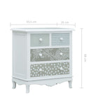 ZNTS Sideboard with 4 Drawers White and Grey 65.5x35x68 cm MDF 285770