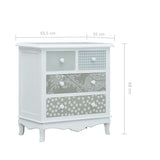 ZNTS Sideboard with 4 Drawers White and Grey 65.5x35x68 cm MDF 285770