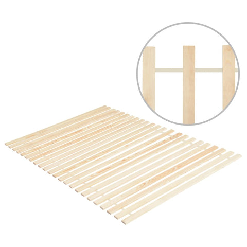 ZNTS Roll-up Bed Base with 23 Slats 140x200 cm Solid Pinewood 285787