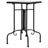 ZNTS Mosaic Side Table Blue and White Ceramic 46710