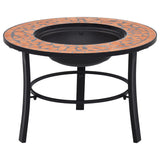 ZNTS Mosaic Fire Pit Terracotta 68cm Ceramic 46719
