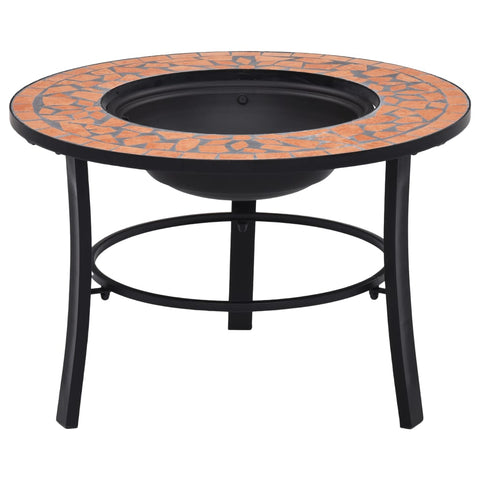 ZNTS Mosaic Fire Pit Terracotta 68cm Ceramic 46719