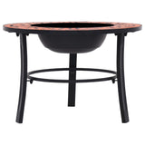 ZNTS Mosaic Fire Pit Terracotta 68cm Ceramic 46719