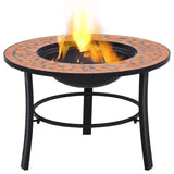 ZNTS Mosaic Fire Pit Terracotta 68cm Ceramic 46719