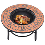 ZNTS Mosaic Fire Pit Terracotta 68cm Ceramic 46719