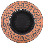 ZNTS Mosaic Fire Pit Terracotta 68cm Ceramic 46719