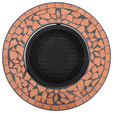 ZNTS Mosaic Fire Pit Terracotta 68cm Ceramic 46719